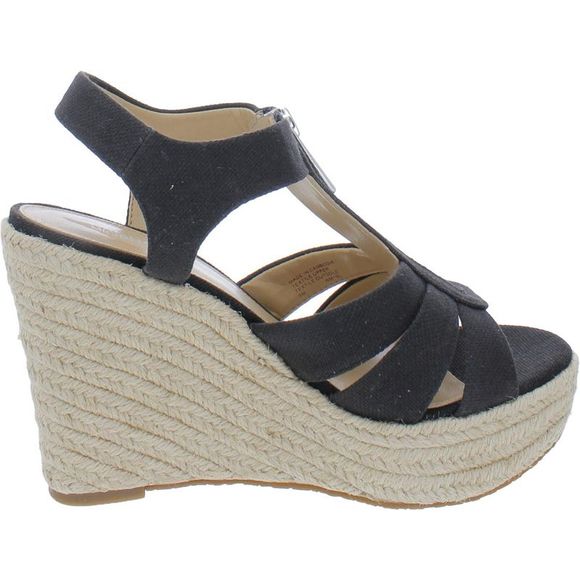 MICHAEL Michael Kors Womens Black Platform Ankle Strap Wedge Heels Shoes NWT - Picture 2 of 3